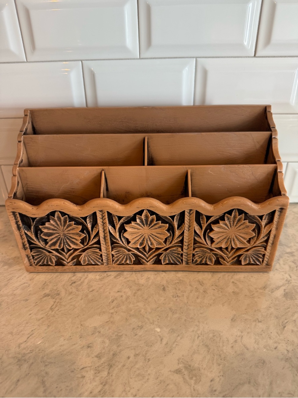 Vintage Lerner Faux Wood Desk Organizer